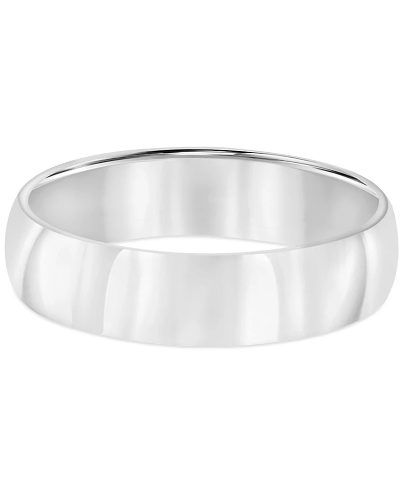 Men's Polished Wedding Band 18k Gold-Plated Sterling Silver (Also Silver)