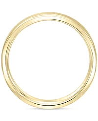 Men's Satin Finish Beveled Edge Band 18k Gold-Plated Sterling Silver (Also Silver)