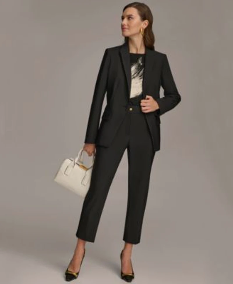 Donna Karan New York Womens One Button Blazer Slim Leg Ankle Pant