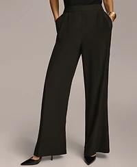 Donna Karan New York Women's Pleat Front Wide Leg Pants, Regular & Petite Sizes