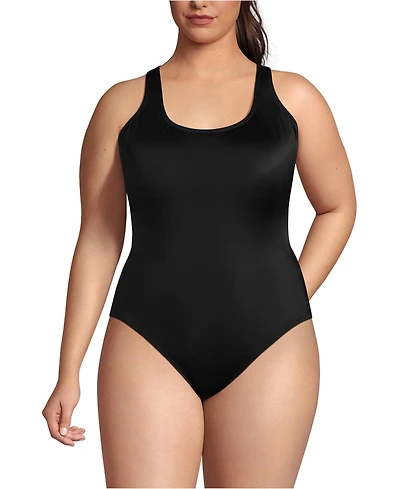 Lands' End Plus Tugless X-Back One Piece Swimsuit