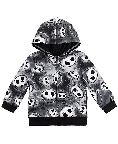 Nightmare Before Christmas Disney Jack Skellington Fleece Zip Up Hoodie Toddler |Child Boys