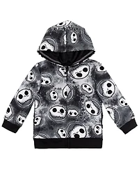 Nightmare Before Christmas Disney Jack Skellington Fleece Zip Up Hoodie Toddler |Child Boys