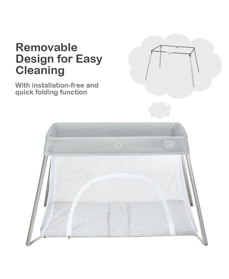 Lightweight Foldable Baby Playpen w/ Carry Bag