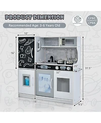 Kid's Pretend Play Kitchen Toddler Kitchen Play set with Blackboard
