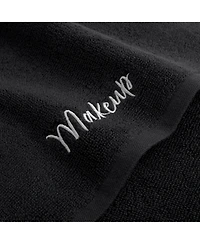 Host & Home Cotton Makeup Removal Wash Cloth With Embroidery (Pack of 6), 13x13, Black