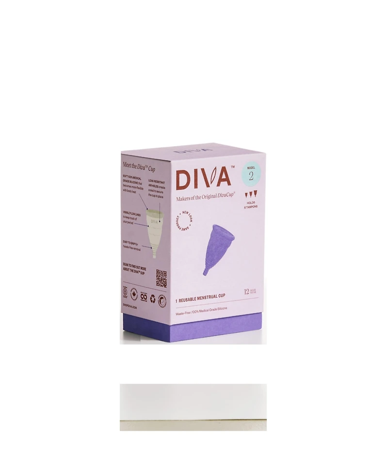 Diva Cup Bpa-Free Reusable Menstrual Cup Leak-Free - Up To 12 Hours Of Protection Model Ii