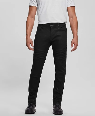 Guess Men's Slim Tapered Pin Tuck Moto Jeans