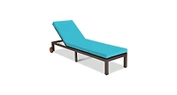 Patio Chaise Lounge Chair Outdoor Rattan Lounger Recliner