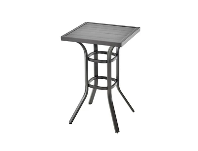 24 Inch Patio Bar Height Table with Aluminum Tabletop and Adjustable Foot Pads