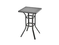24 Inch Patio Bar Height Table with Aluminum Tabletop and Adjustable Foot Pads