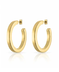Ben Oni Polished Non-Tarnish Square Edge Hoop Earrings, 1.65"