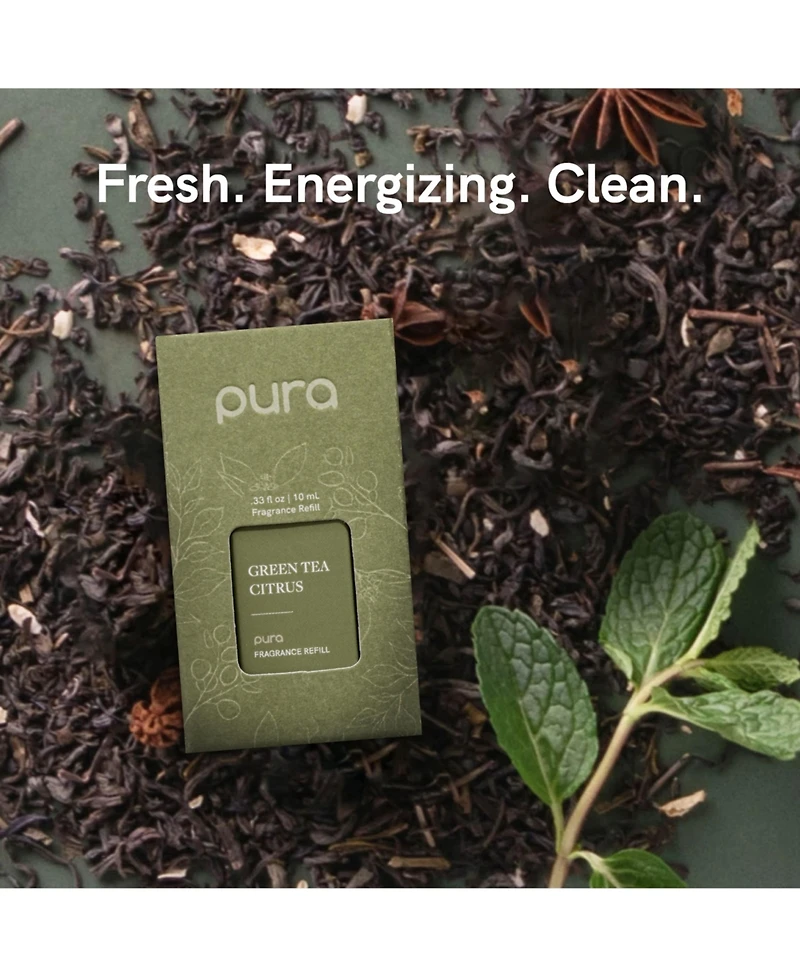 Pura - Green Tea Citrus Smart Home Air Diffuser Fragrance - Smart Home Scent Refill - Up to 120-Hours of Premium Fragrance per Refill