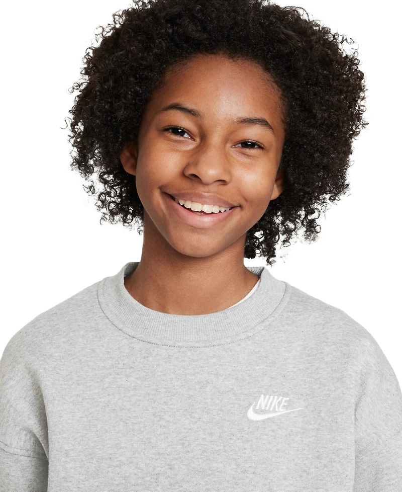 Nike Big Girls 7-16 Sportswear Club Fleece Oversized-Fit Sweatshirt