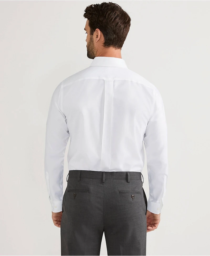 Lands' End Men's Tailored Fit No Iron Solid Supima Cotton Oxford Dress Shirt