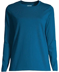 Lands' End Plus Relaxed Supima Cotton Long Sleeve Crew Neck T-Shirt