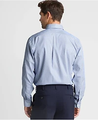 Lands' End Big & Tall Traditional Fit Pattern No Iron Supima Pinpoint Buttondown Collar Dress Shirt