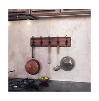 Rustic Coat Rack With Hooks -Wall Mount - Solid Pine Wood Entryway Hanger Farmhouse For Kitchen, Bedroom