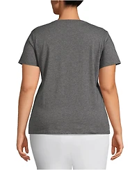Lands' End Plus Relaxed Supima Cotton V-Neck T-Shirt