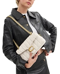 Coach Quilted Tabby Medium Leather Shoulder Bag 26