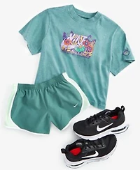 Nike Big Girls Sportswear T Shirt Dri Fit Tempo Running Shorts Court Legacy Casual Sneakers From Finish Line