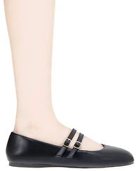BCBGeneration Women's Harisa Slip-On Buckle Square Toe Mary Jane Ballet Flats