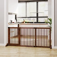 Paw Hut Adjustable Wooden Pet Gate for Doorway, Hall w/ Safety Barrier