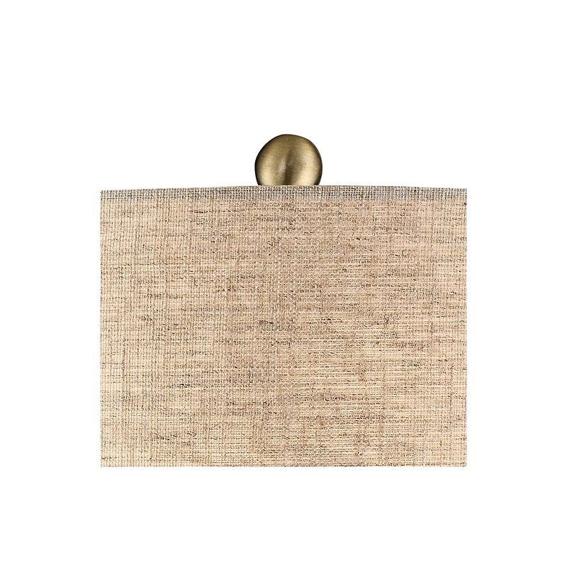 Emma Mid Century Modern Style Accent Table Lamp 21" High Brown Textured Wood Ceramic Oatmeal Fabric Drum Shade Decor for Living Room Bedroom House Bed