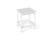 15 Inch Patio Square Wooden Slat End Side Coffee Table for Garden