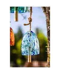 Evergreen Art Glass Speckle Light Blue Bell Chime