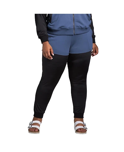 Women's Plus Curvy Fit Contrast Blocked Jogger