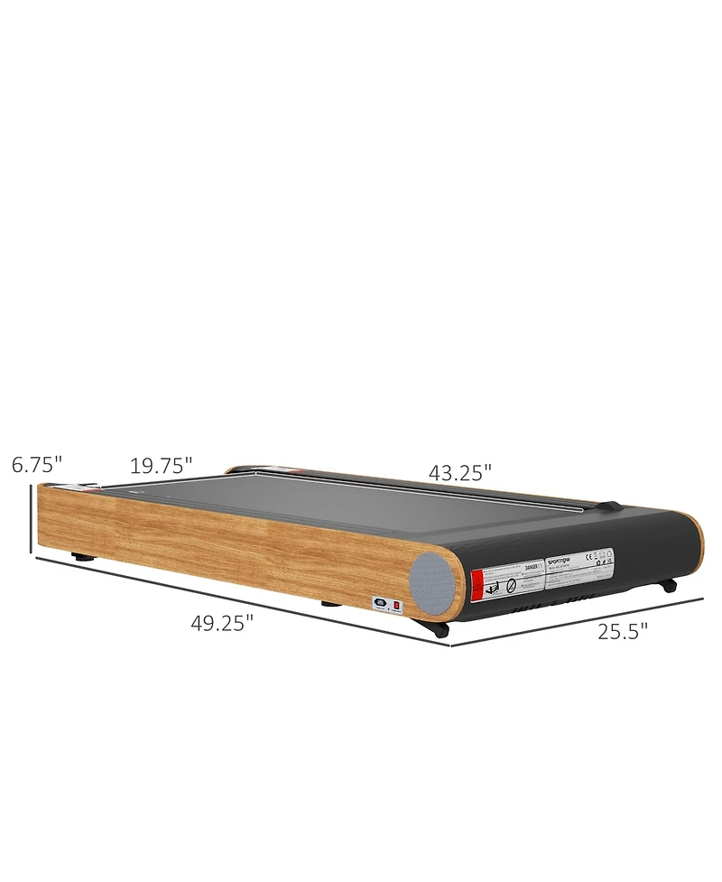 Soozier Under Desk Treadmill Walking Pad with tooth Speaker, Wood Look
