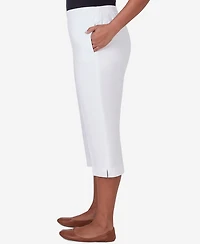 Alfred Dunner Women's Charleston Textured Pocketed Zig Zag Capri Pants