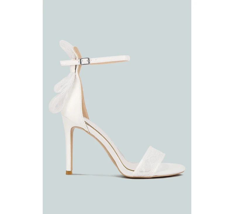 Delancy Bow Detail Lace Stiletto Sandals Women