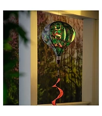 God Bless the Usa Solar Lit Burlap Balloon Spinner