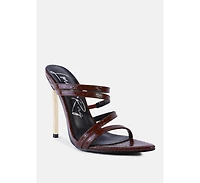 New Affair Croc Strappy High Heel Sandals