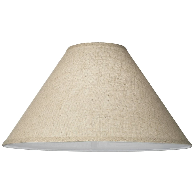Springcrest Fine Burlap Large Empire Lamp Shade 6" Top x 19" Bottom x 10.5" High x 12" Slant (Spider) Replacement with Harp and Fi