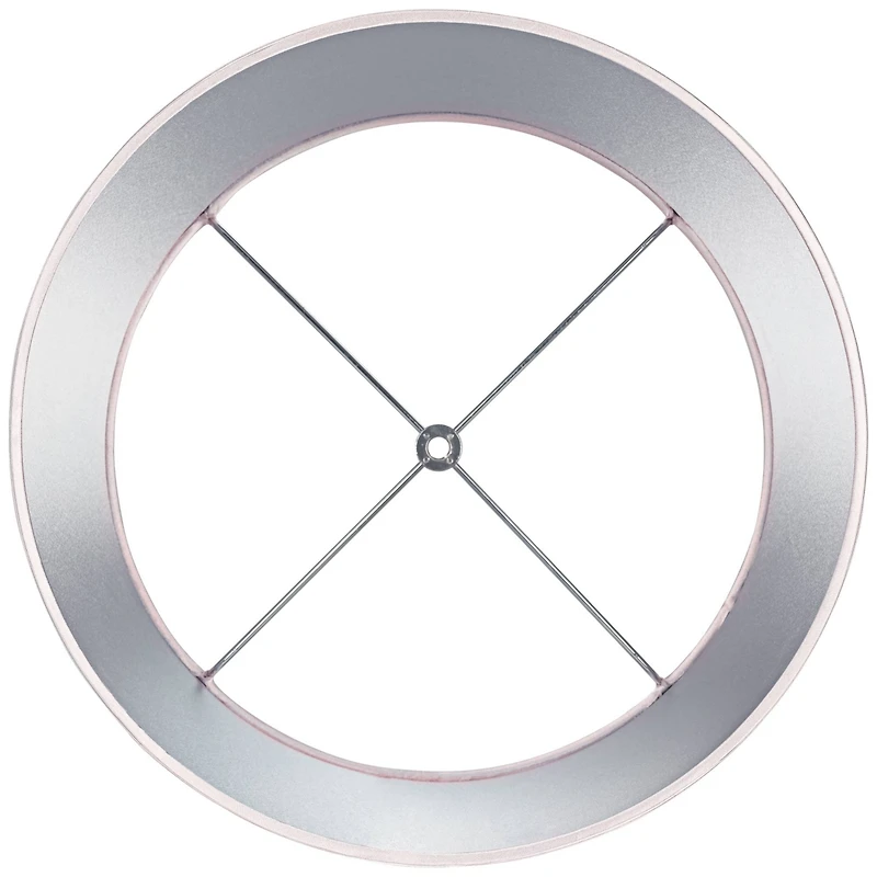 Springcrest Sydnee Pale Pink Satin Medium Drum Lamp Shade 14" Top x 16" Bottom x 11" Slant (Spider) Replacement with Harp and Finial