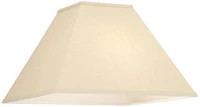 Springcrest Beige Linen Medium Square Lamp Shade 6" Top x 16" Bottom x 12" Slant x 10" High (Spider) Replacement with Harp and Fin
