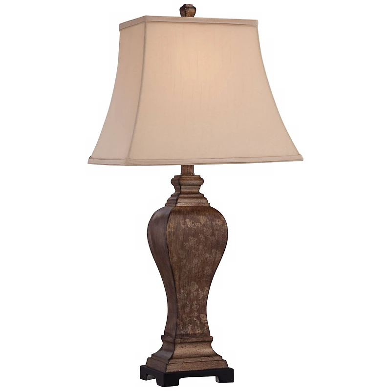 Regency Hill Edgar 29" Tall Curved Urn Traditional End Table Lamp Brown Bronze Finish Single Living Room Bedroom Bedside