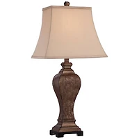Regency Hill Edgar 29" Tall Curved Urn Traditional End Table Lamp Brown Bronze Finish Single Living Room Bedroom Bedside