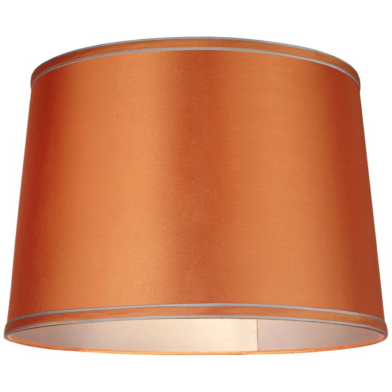 Springcrest Sydnee Satin Medium Drum Lamp Shade 14" Top x 16" Bottom x 11" Slant x 11" High (Spider) Replacement with Harp