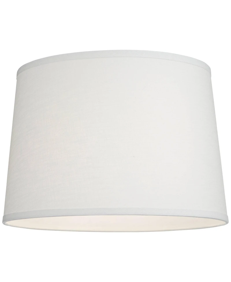 Springcrest Collection Hardback Tapered Drum Lamp Shade White Medium 14" Top x 16" Bottom x 11" High Spider with Replacement Harp and F