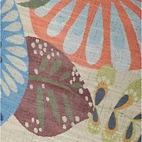 Springcrest Collection Set of 2 Drum Lamp Shades Multi Color Tropic Floral Medium 14" Top x 16" Bottom x 11" Slant Spider with Harp and