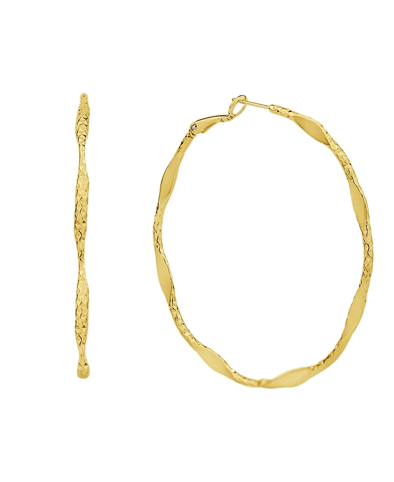 And Now This 18K Gold Plated or Silver Plated Hoop Earring