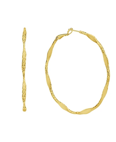 And Now This 18K Gold Plated or Silver Plated Hoop Earring