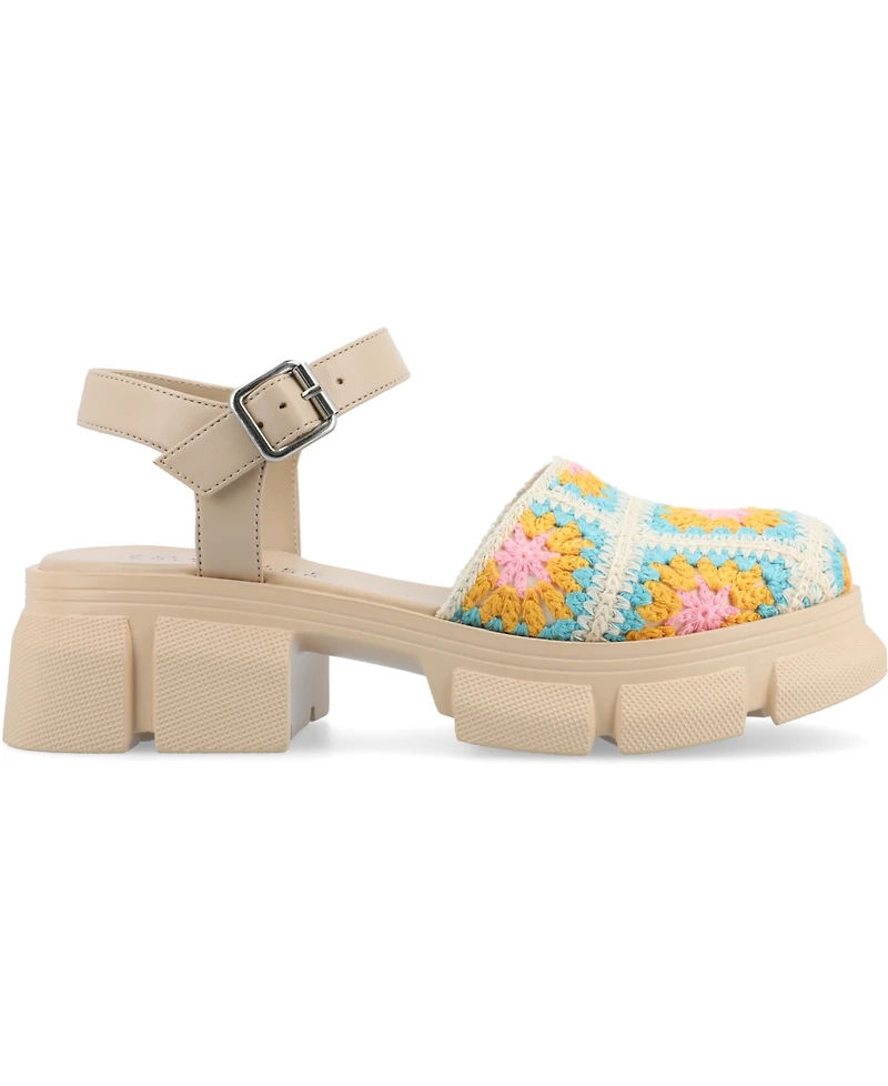 Journee Collection Women's Droit Platform Round Toe Sandals