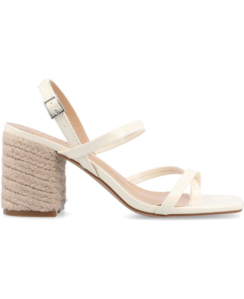 Journee Collection Women's Olivina Espadrille Block Heel Strappy Sandals