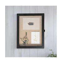 Wood Shadow Box Display Case - Solid Wood With Acrylic Window - Security Latch - For Mementos And Keepsakes