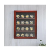 Medals Display Case - Solid Wood With Acrylic Window - Anti-Theft Lock With 2 Keys - For Mementos And Keepsakes